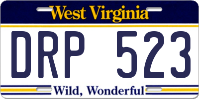 WV license plate DRP523