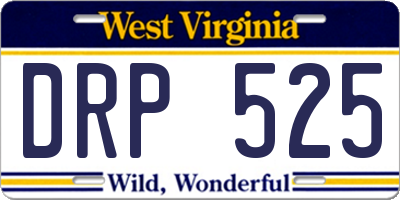 WV license plate DRP525