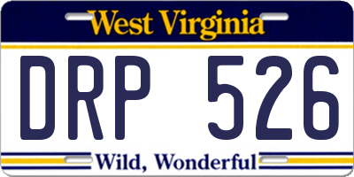 WV license plate DRP526