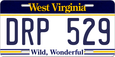 WV license plate DRP529
