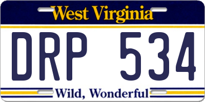 WV license plate DRP534