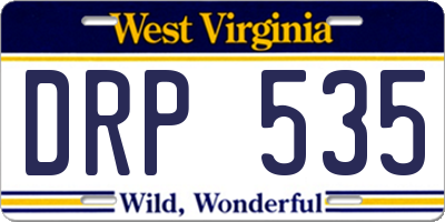 WV license plate DRP535