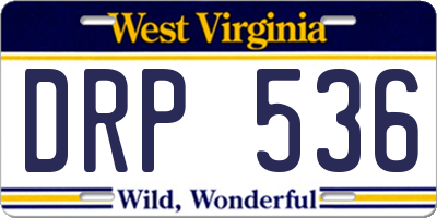 WV license plate DRP536