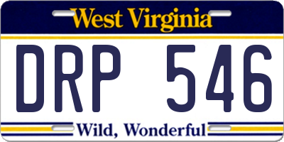 WV license plate DRP546