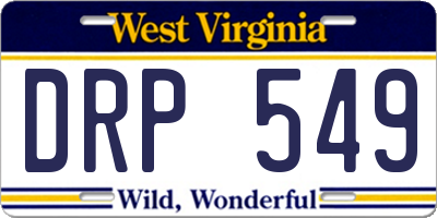WV license plate DRP549