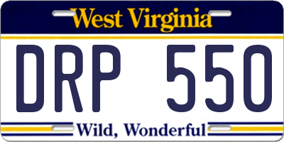 WV license plate DRP550