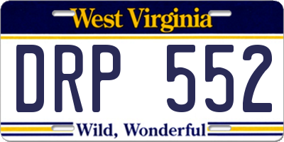 WV license plate DRP552