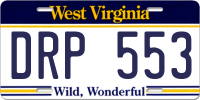 WV license plate DRP553