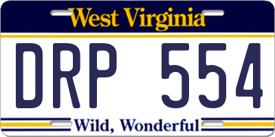 WV license plate DRP554