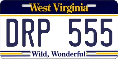 WV license plate DRP555