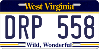 WV license plate DRP558