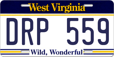 WV license plate DRP559