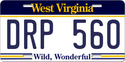 WV license plate DRP560