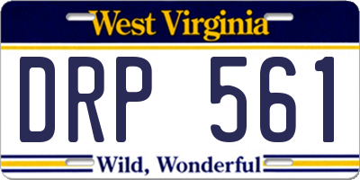 WV license plate DRP561