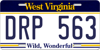 WV license plate DRP563