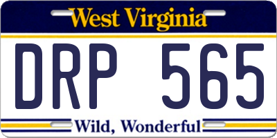 WV license plate DRP565