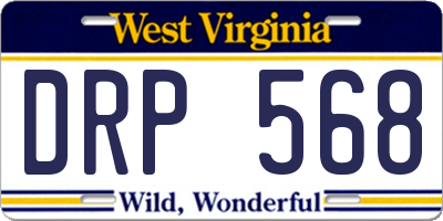 WV license plate DRP568