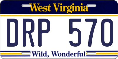 WV license plate DRP570