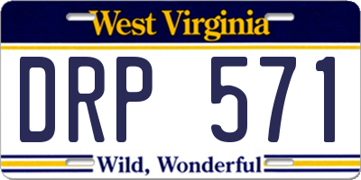 WV license plate DRP571