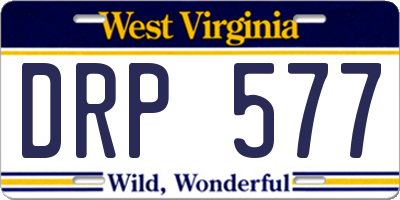 WV license plate DRP577