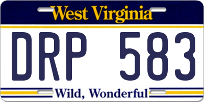 WV license plate DRP583