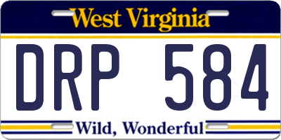 WV license plate DRP584