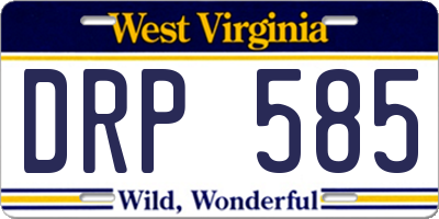 WV license plate DRP585