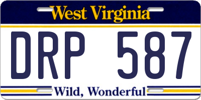WV license plate DRP587