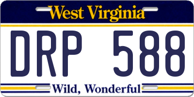 WV license plate DRP588