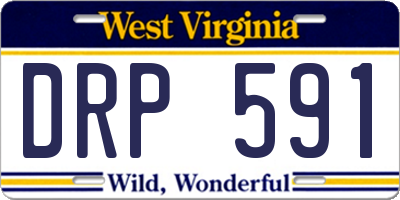WV license plate DRP591
