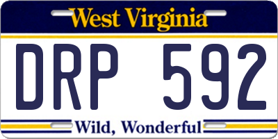 WV license plate DRP592