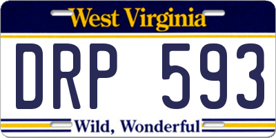 WV license plate DRP593
