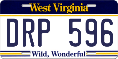 WV license plate DRP596