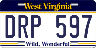 WV license plate DRP597