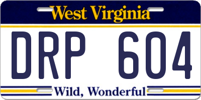 WV license plate DRP604