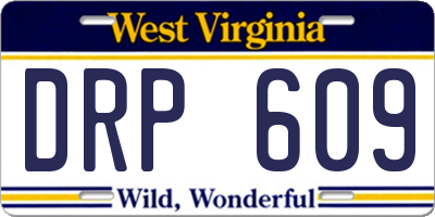 WV license plate DRP609