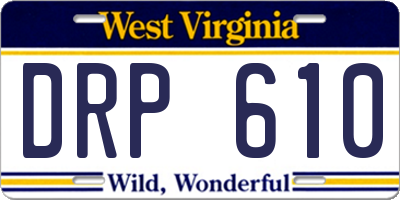 WV license plate DRP610
