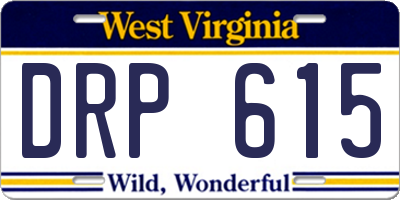 WV license plate DRP615