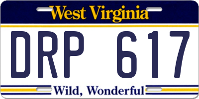 WV license plate DRP617