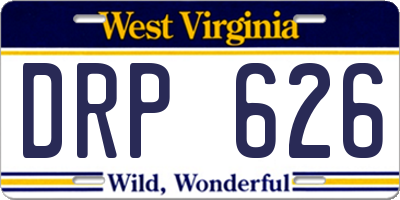 WV license plate DRP626