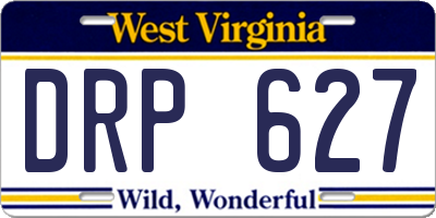 WV license plate DRP627