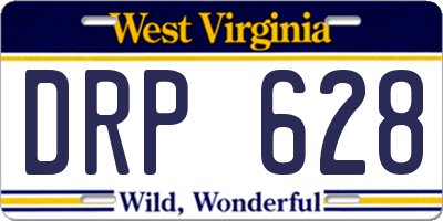 WV license plate DRP628