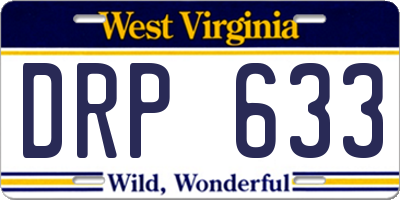 WV license plate DRP633