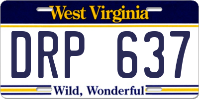 WV license plate DRP637