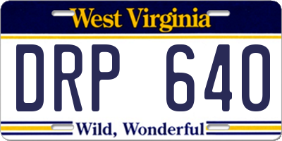 WV license plate DRP640