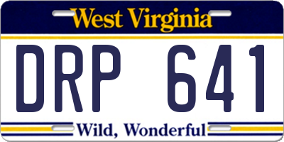 WV license plate DRP641