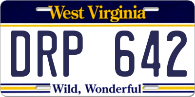 WV license plate DRP642