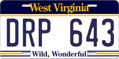 WV license plate DRP643
