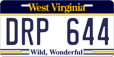 WV license plate DRP644
