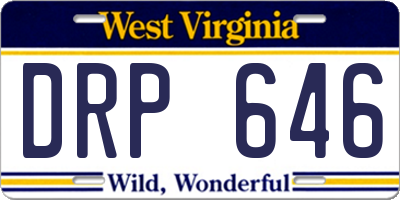 WV license plate DRP646